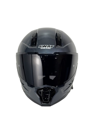 Sway 868 Full Face Motosiklet Kaskı Gri Siyah