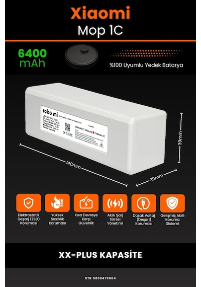 Xiaomi Mi Vacuum Mop 1c 6400mAh Robot Süpürge Bataryası