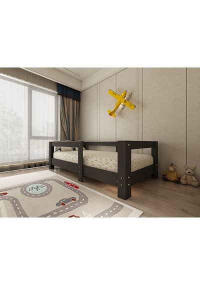 Herseycik Ninnimo Montessori 90X190 Yatak Uyumlu Karyola Y101-4 Antrasit