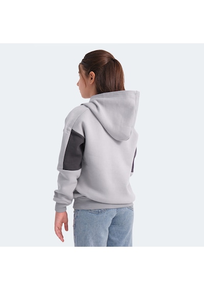 Slazenger  LAYNE Çocuk Kapüşonlu Cepli Gri  -  Siyah Sweatshirt