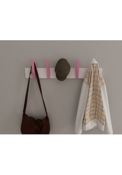 Hepsi3boyutlu Modern Duvar & Kapı Kanca Askılık - 5 Adet Pembe Kanca Askılık - Model No : 4 Pembe