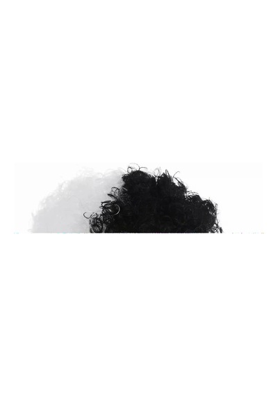 Siyah Beyaz Kıvırcık Afro Bonus Peruk Taraftar Bonus Saç Çok Renkli 36343278