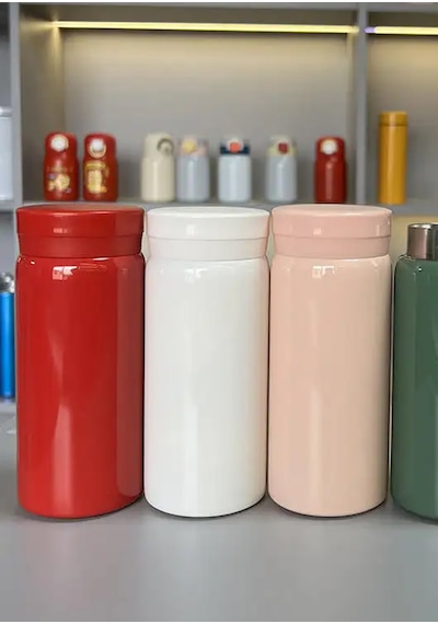 Minimo Mini Termos Paslanmaz Çelik Su Termos, Kaliteli Vakum Termos 200 Ml Kırmızı