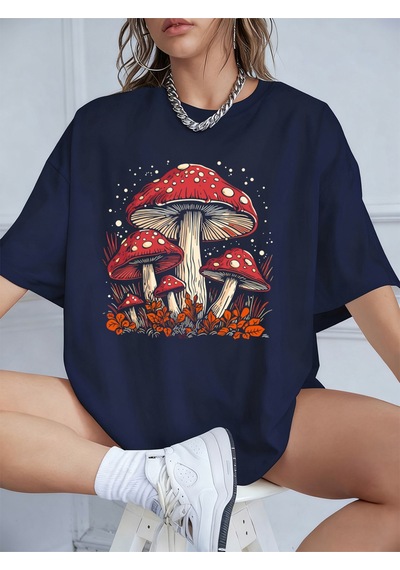 Noıssey Urban Pop Graphic Kadın Tişört Koleksiyonukod 5086 Lacivert