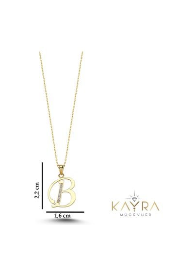 B Harfi Altın Kolye Bm03