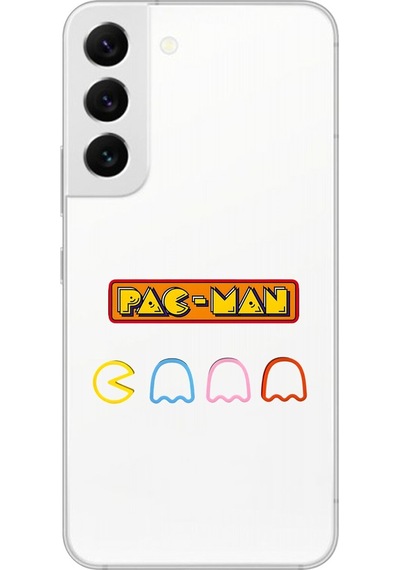 Galaxy S22 Uyumlu Şeffaf Kılıf 1 Pac-man Tasarımlı