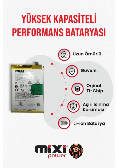 Realme 10 Uyumlu Tam Kapasite Batarya 1 Yıl