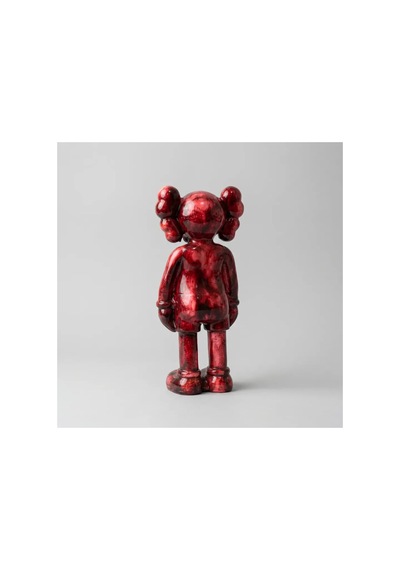 Kaw Tarzı Bordo X Gözlü El Boyaması Dekoratif Figür Heykel 26 Cm