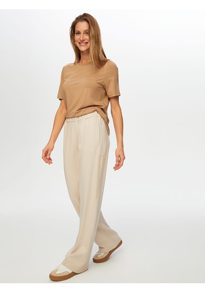 Fleto Cep Detaylı Wide Leg Fit Eşofman Alt W26esa009 Uw26esa00972 Taş