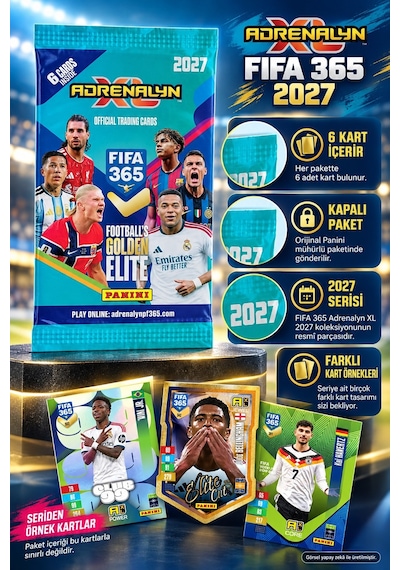 Panini Fıfa 365 Adrenalyn 2027 Futbolcu Kartı 2'li Paket Toplam 12 Kart