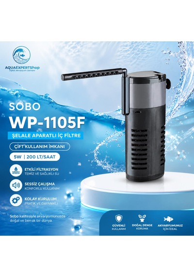 Sobo Wp-1105f Şelale Aparatlı İç Filtre - Çift Kullanım İmkanı - 5w 200 Lt/saat