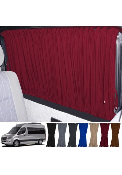 Pandami Mercedes Sprinter W907 Orta 2018+ Uyumlu Bordo Raylı Oto Perde Takımı