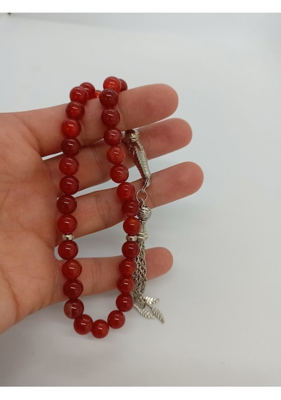 Doğaltaş Tespih / Osmanlı Kırmızı Akik Taşı Tespih -1039