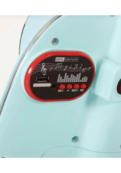 TıfılToys Vespera Pierro Uzaktan Kumandalı 6v Led Işıklı Arka Sepetli Çocuk Akülü Motor/scooter 3-6 Yaş Mavi