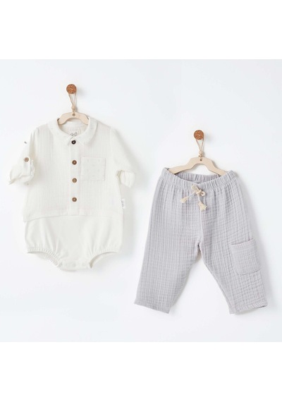 Bebek Takım 2 Pcs Set Gentelman Gri