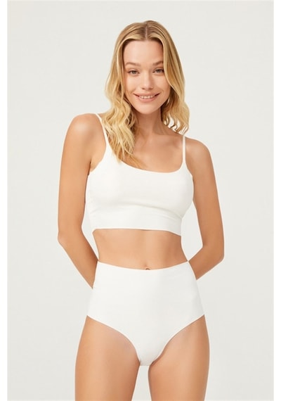 Cottonhill Yüksek Bel Basic Lazer Kesim Bikini Külot 7'Li Paket - 2-Çok Renkli-M Çok Renkli