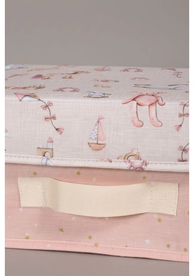 Tex Republic Baby Kapaklı Kutu - Bebek Odası Düzenleyici 30 X 22 X 15 Cm Pembe