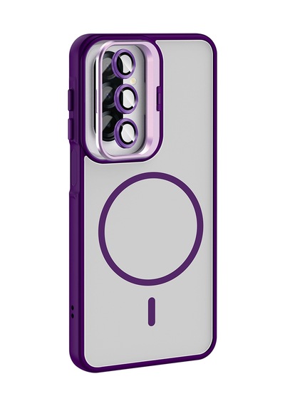 Zore Galaxy Uyumlu A17 Kılıf Standlı Ve Kamera Lens Hediyeli Ogaa Etro Kapak - Gri