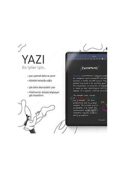 Apple Uyumlu iPad Air 5. Nesil 2022 10.9" Inç M1 Paperlike Nano Kırılmaz Ekran Koruyucu Kağıt Hissli Kılıf