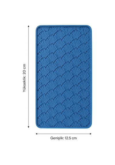 Desenli Kapaklı Dekoratif Kutu Masa Üstü Organizer Takı Aksesuar Saklama Kutusu Pla 20x12.5 Cm Mavi