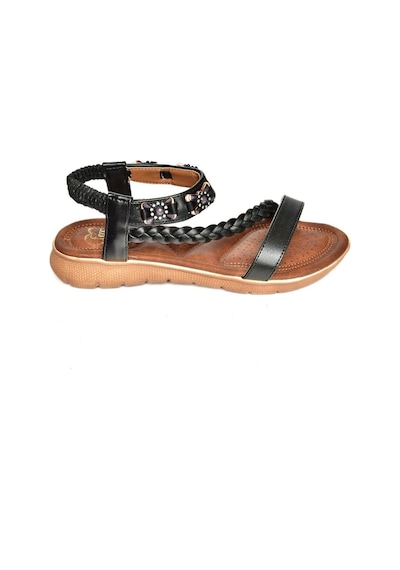 Fox Shoes S258013409 Siyah Alçak Tabanlı Kadın Sandalet Siyah