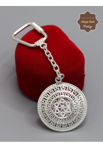 Karo Desenli Model 925 Ayar Gümüş Telkari Anahtarlık 201025143 Gümüş