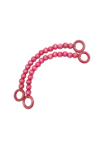Angel Çanta Aksesuar 20 Mm Ahşap Boncuklu 37 Cm Pembe Renk Çanta Sapı