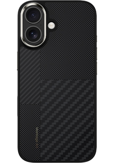 Apple Uyumlu iPhone 17 Kılıf M-safe Şarjlı Karbon Fiber Benks Montage Hybrid Armorpro Kevlar Kapak Siyah