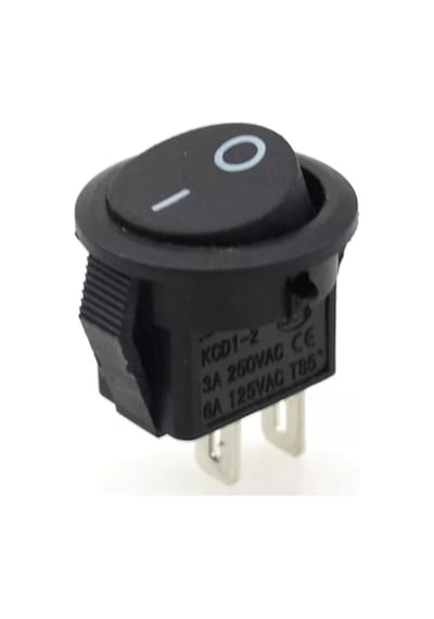 50 Adet Ic-134E Mini (S) Yuvarlak Işiksiz Anahtar On-Off 2P Siyah