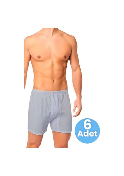 Uniquetrenders Erkek Rahat Kesim Paçalı Pamuklu Külot Boxer 6'lı Set Gri