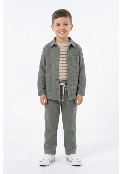 Mevsimlik Casual 3lü Takım Taş