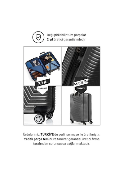 G&d Polo Suitcase Abs Koyu Gri Orta Boy Valiz 600.02-o Koyu Gri