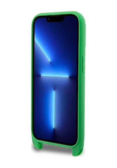 Apple Uyumlu iPhone 14 Pro Max Kılıf Lacoste Lisans Pu Pike Desen Askılı İkonik Timsah Dokuma Logo Yeşil