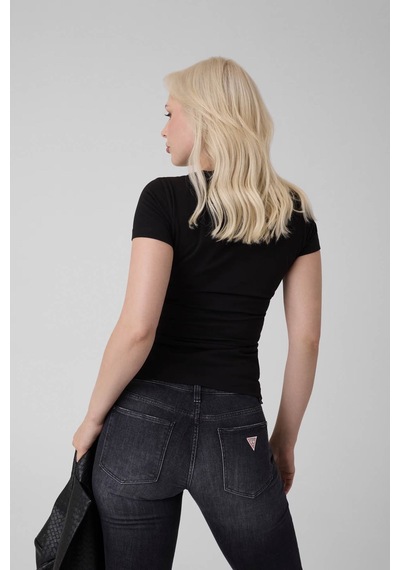 Guess Üçgen Logo Siyah Kadın T-shirt W6bı25k6046-jblk