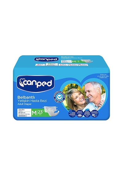 Canped Belbantlı Hasta Bezi Orta Boy Medium 23 Adet