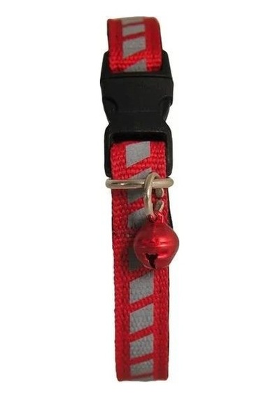 Pettagart Kırmızı Reflektörlü Neoplan Yumuşak Doku Ayarlanabilir Kedi Boyun Tasması 22-30 Cm