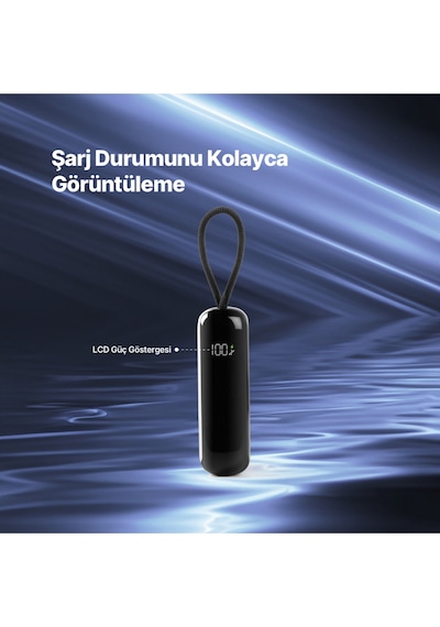 Ttec 2BB228UG Recharger LCD 10.000 mAh PD 30W USB-C Dahili Kablolu Taşınabilir Hızlı Şarj Aleti/Powerbank