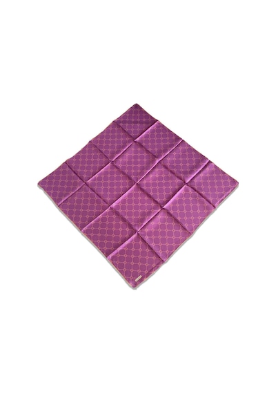 Armine Mor Turuncu Monogram Desen Tivil İpek Eşarp 9178-31 Çok Renkli