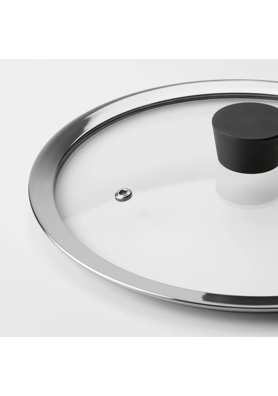 Ikea Klockren Cam Tencere Kapağı 25 Cm Krom - Şeffaf 1 Adet Şeffaf - Gri