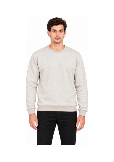 Erkek 3'lü Bisiklet Yaka İçi Şardonlu 2 İplik Düz Uzun Kollu Regular Fit Sweatshirt -mavi - Gri - Siyah Çok Renkli
