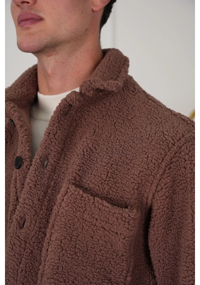 Modefendi Oversize Peluş Mont Kahverengi