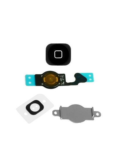 Apple Uyumlu iPhone 5 Home Tuş Orta Tuş Film Flex Buton Set - Siyah