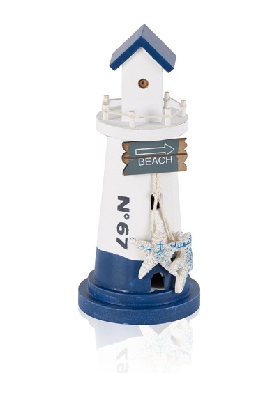 The Mia Marin Mavi Beyaz Deniz Feneri No 67 Obje 22 Cm