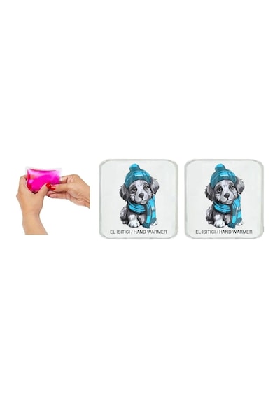 2 Adet Mavi Bereli Köpek Cep Sobası,el Isıtıcı,sıcak Su Torbası Pvc 10x9,5cm