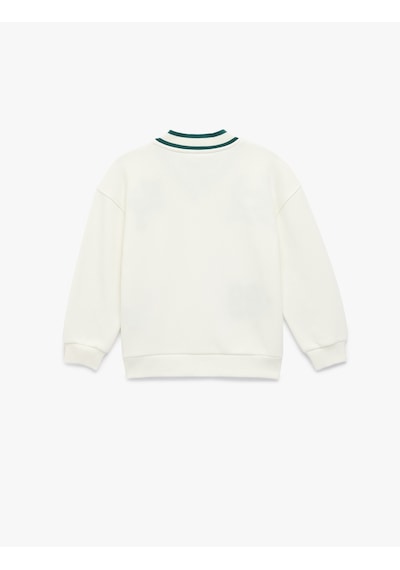 Koton Nakış Detaylı Uzun Kollu V Yaka Sweatshirt Ekru 6skg10245ak Ekru Koton Nakış Detaylı Uzun Kollu V Yaka Sweatshirt Ekru 6skg10245ak Ekru
