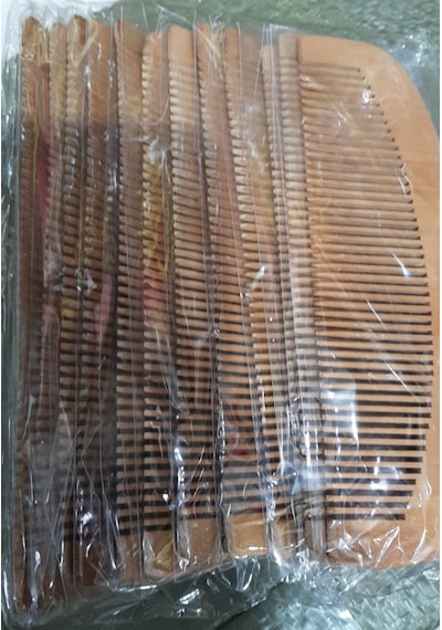 Ahşap Tarak 12'li Paket Dar Dişli Oval Karışık Renk