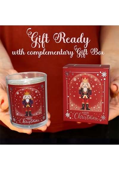 Candle Kurşun Asker Nutcracker Tasarımlı Mum, Kırmızı Renk Temalı, 135 G Doğal Bio Balmumu, 40 Saat Yanma Diğer