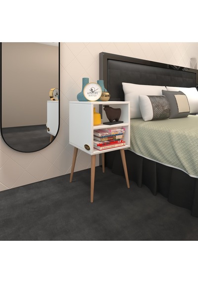 Kenzlife Komodin Erkeli Byz 74 39 39 Ahşap Ayaklı Komidin Kitaplık Cordoba