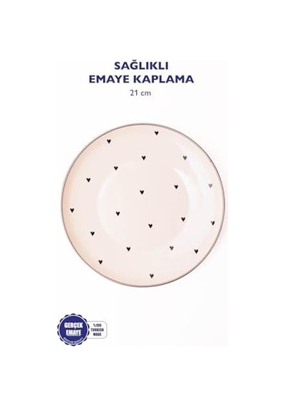 Black Cupid Emaye Sunum Tabağı Açık Gri