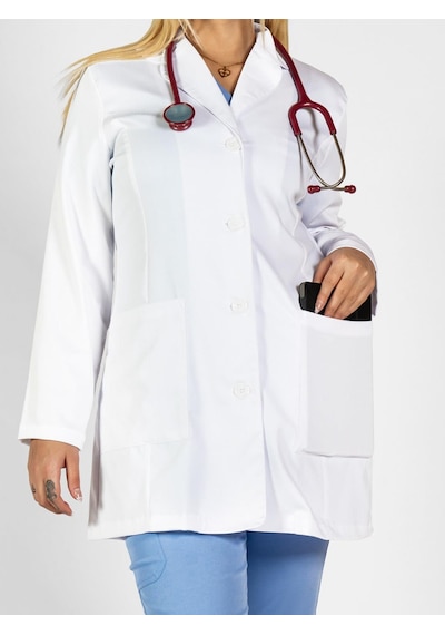 Prof Medikal Önlüğü Yüksek Kalite ''jasmine'' Beyaz Önlük Doctor Hemşire Öğretmen 001